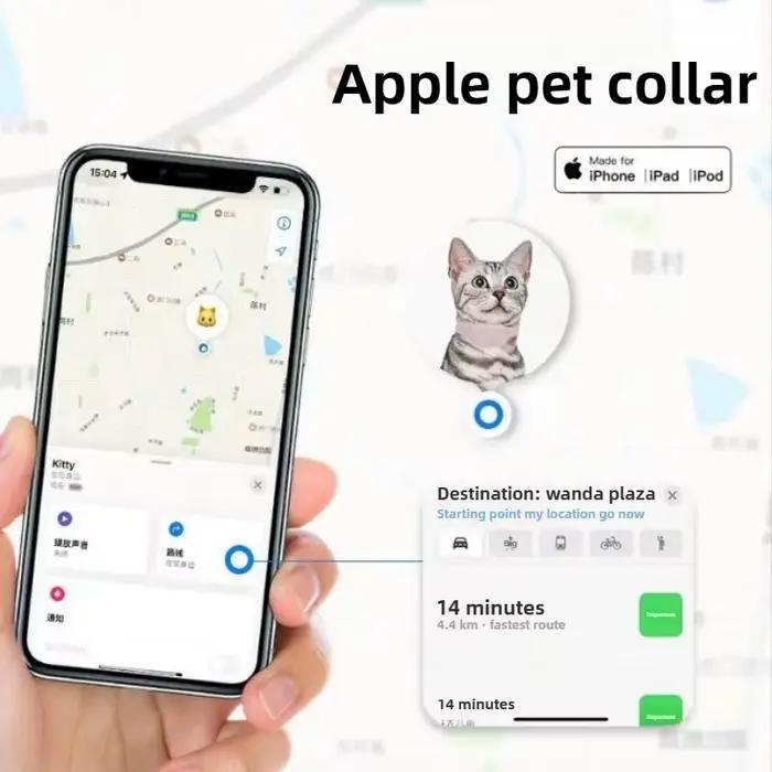 Traceur GPS Bluetooth pour animaux de compagnie, Mini suivi de mouvement, colliers d'alerte, Anti-perte, pour chats et chiots, localisateur Global à distance