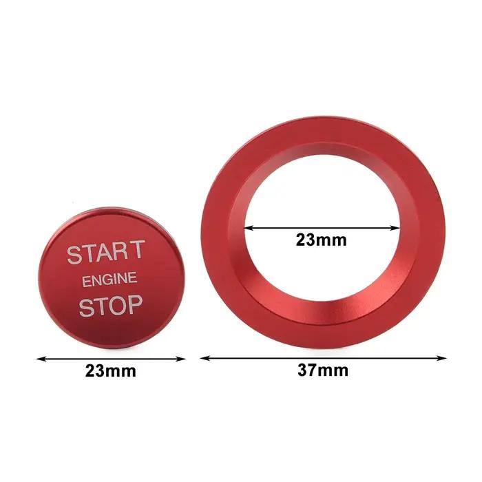 Bouton de démarrage du moteur sans clé de voiture CNC avec décoration d'anneau pour guitXF, XJ, F-Pa