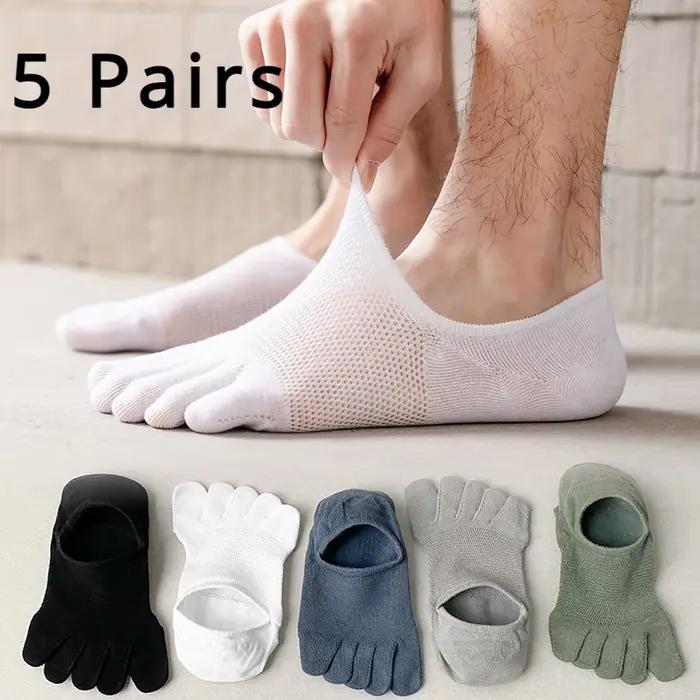 5 paires chaussettes cinq doigts - Anti-dérapantes - Été invisible - Sports et détente
