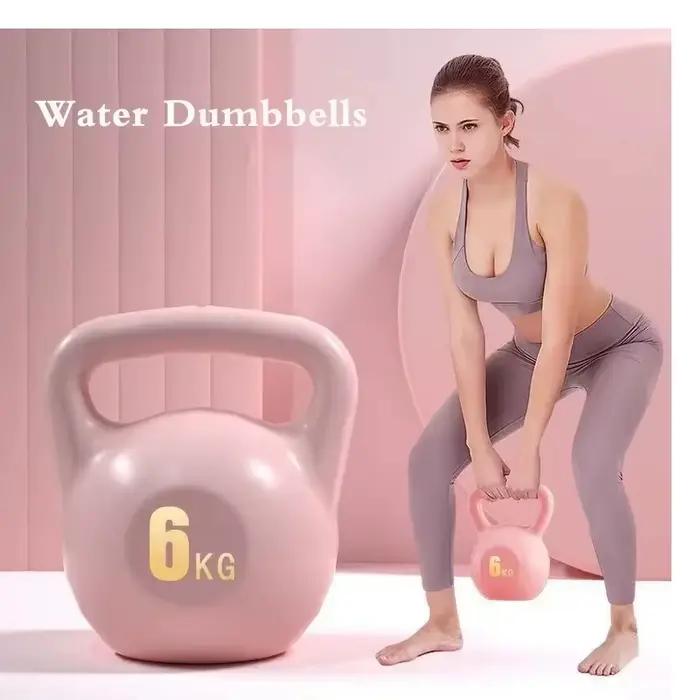 Haltère réglable, équipement d'exercice de gymnastique de Fitness à domicile, Kettlebell d'eau de 2/4/6/8kg, outil d'entraînement de Squat pour l'entraînement des fesses