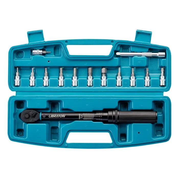 LIBRABOU- Ensemble de douilles de couple pour vélo, Hex, Torx, Star Bit, 1/4 en effet, 5-25Nm, 0.1 N