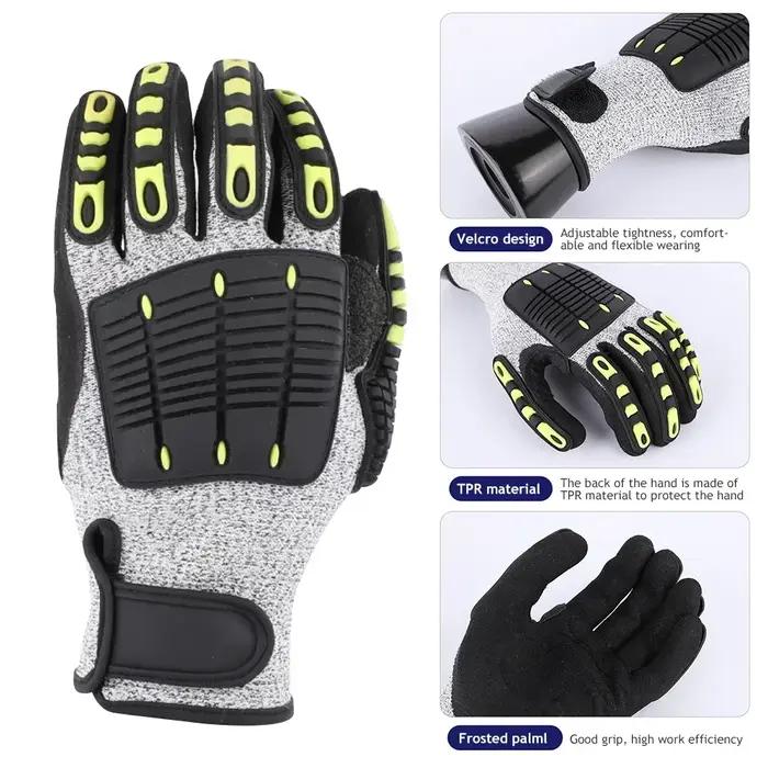 Gants de sécurité TPR anti-coupure anti-vibration pour cyclisme, secours et travaux extérieurs