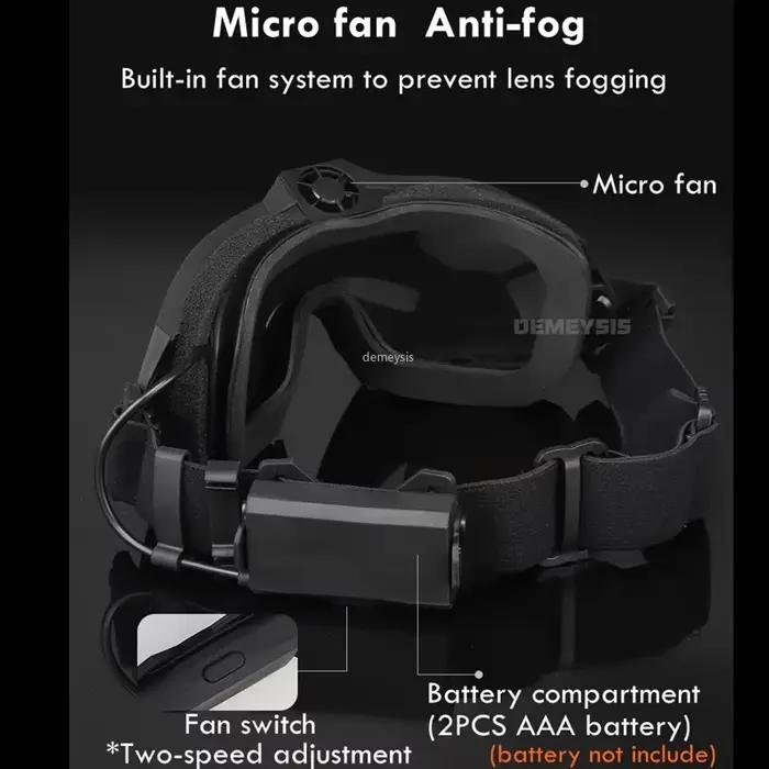 Lunettes tactiques avec ventilateur micro paintball airsoft CS wargame protection outdoor sport