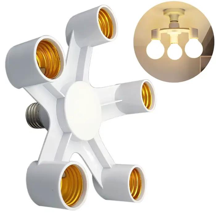 Répartiteur de douille de Base E27 E27 à E27 EU, support de lampe d'ampoule LED 2 en 1/3 en 1/4 en 1