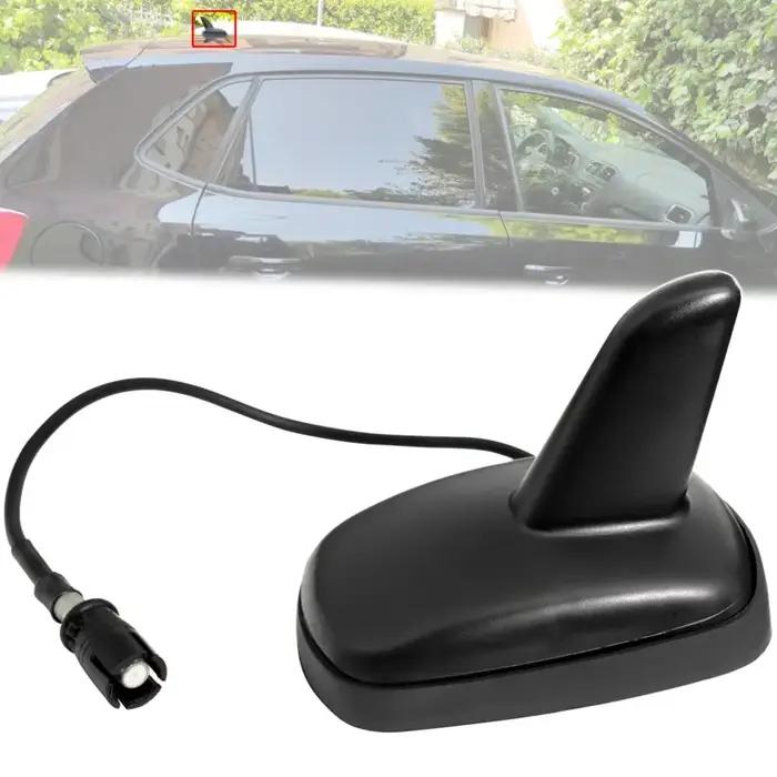 Antenne de toit de voiture à aileron de requin noir, Base aérienne indispensable AM FM avec prise po