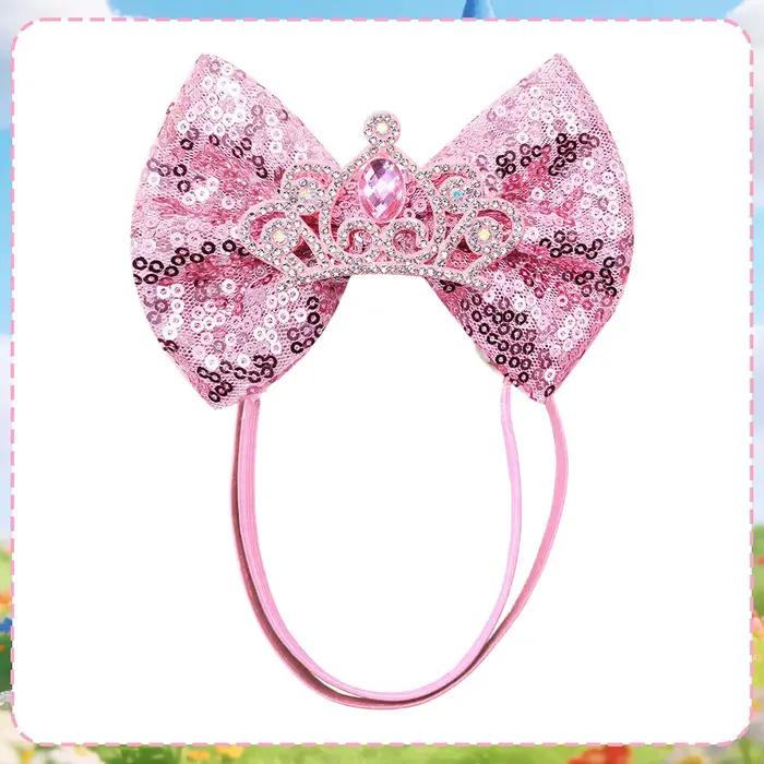 1PC Nœuds pour chien brillants, nœuds pour chiot mignons, style princesse avec couronne décorative,