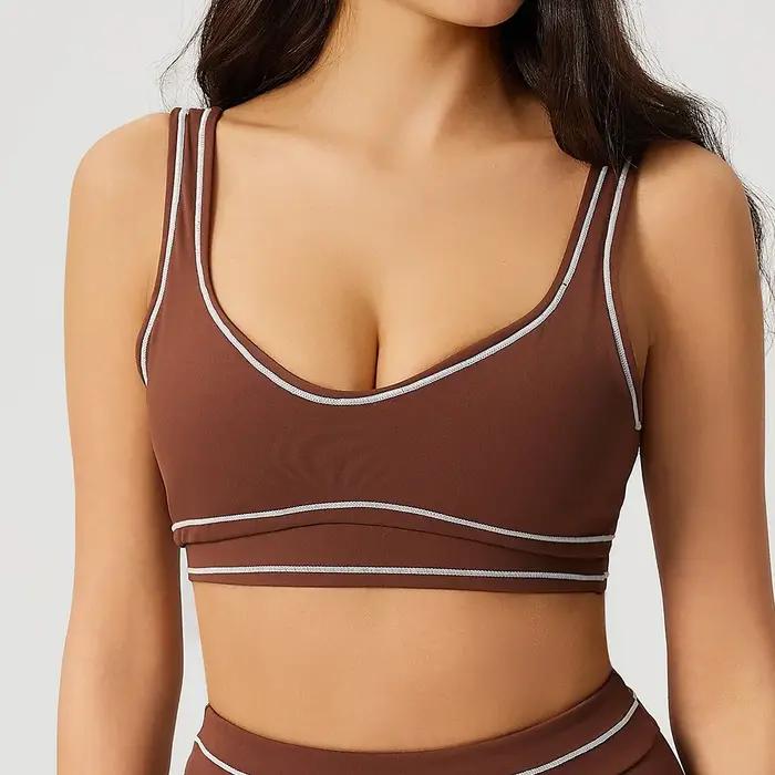 Soutien-gorge de sport color block pour femme yoga fitness course à pied haute performance confort séchage rapide