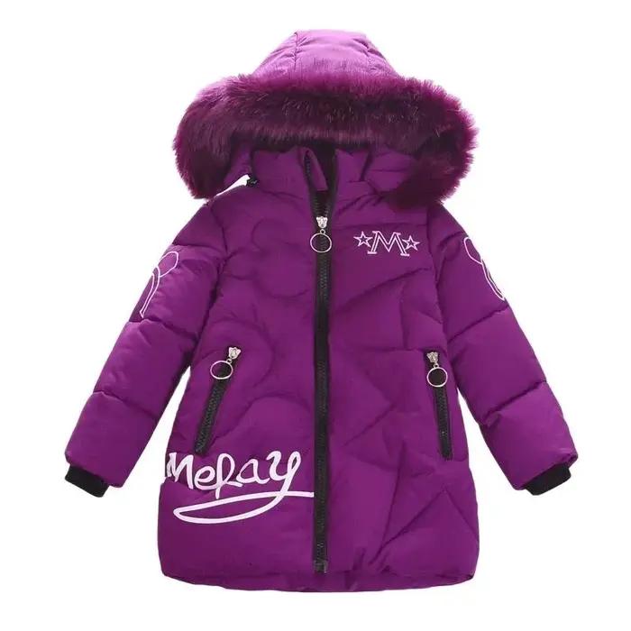 Vestes d'hiver grande taille pour filles, manteau de noël épais, à capuche, fermeture éclair, vêteme
