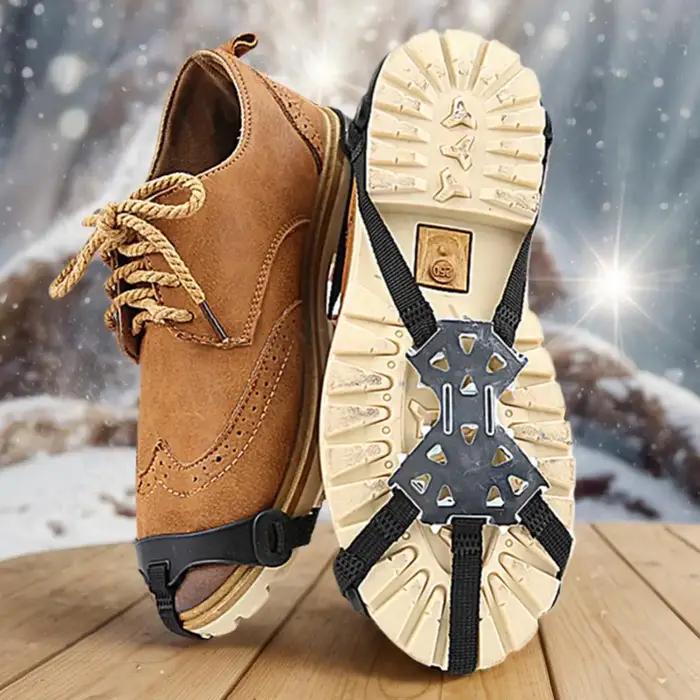 11 crampons à pointes pour bottes, chaussures de traction, pinces à glace, poignées à neige pour la neige, la randonnée, la pêche sur glace, l'alpinisme