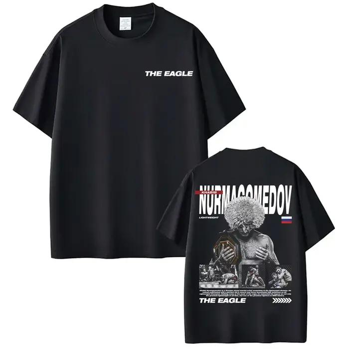T-shirts Khabib Nurmagomedov The Eagle Merch pour hommes et femmes, esthétique violente, t-shirt oversize, hauts d'été, t-shirt ample, streetwear