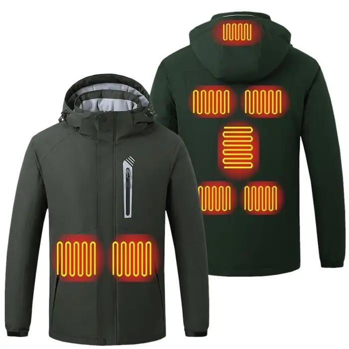 Veste d'assaut à capuche chauffante USB pour homme, imperméable, chaud, moto, cyclisme, hiver, nouve