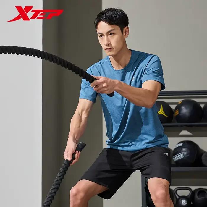 Xtep combinaison de sport à manches courtes pour hommes été combinaison à séchage rapide sport absor