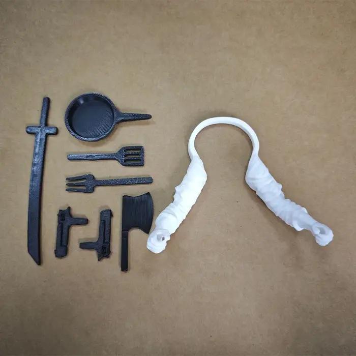 Accessoires d'armes pour volailles imprimés en 3D avec +7 armes – Ailes de poulet pour décorer les p