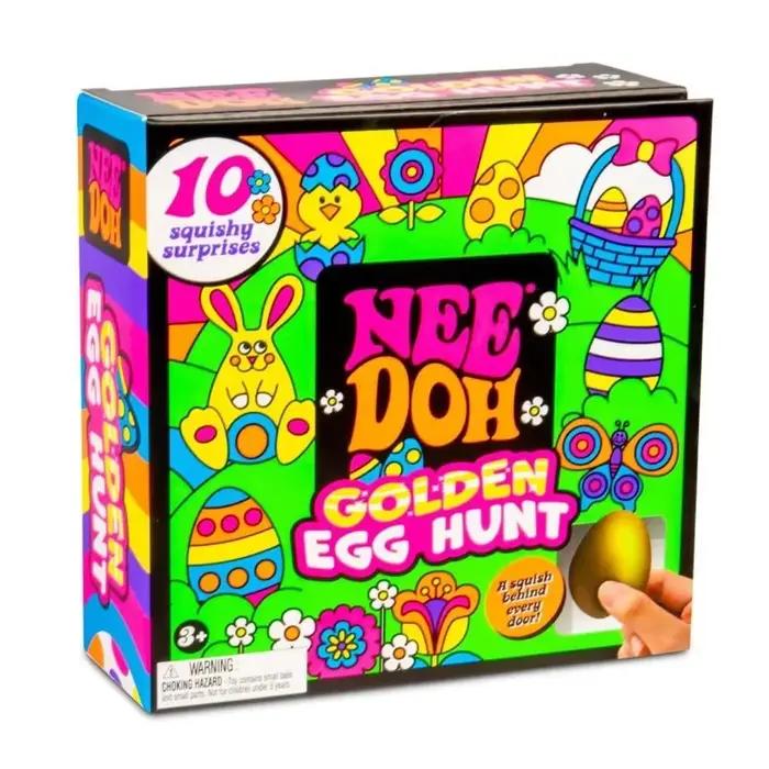 Boîte Mystère 2026 Needoh Golden Egg Treasure Hunt avec Squishy Surprise Anti-Stress à Presser – Cadeaux de Pâques