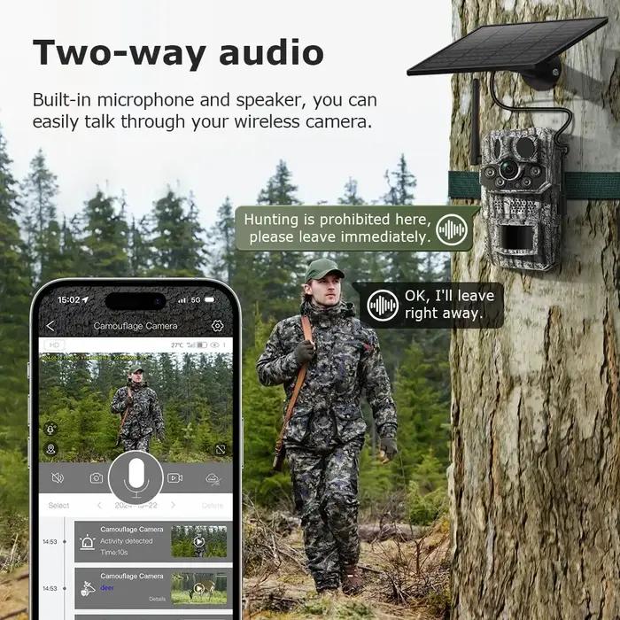 Caméra de chasse GPS 4G avec panneau solaire