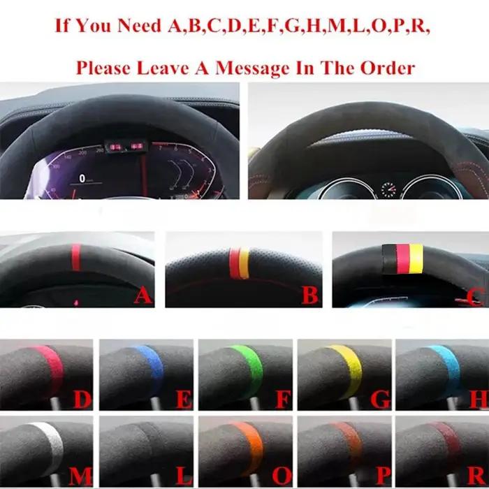 Housse de volant de voiture antidérapante en cuir artificiel noir, accessoires de voiture pour Toyot