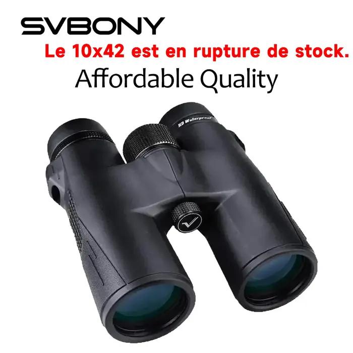 Jumelles Svbony SV47 10x42 HD étanches birdwatching lunette télescope adultes lentilles FMC BAK4 chasse