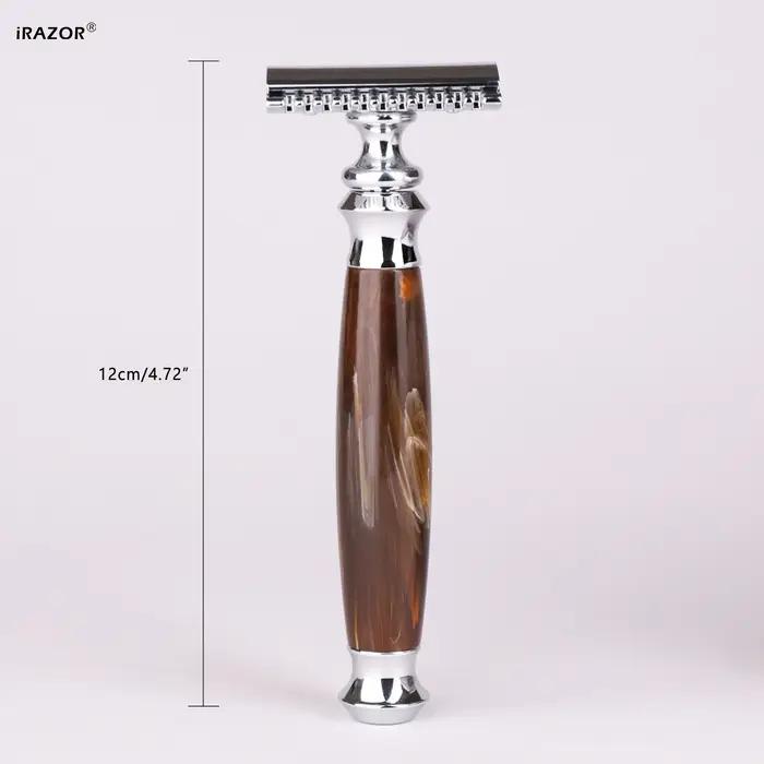 IRAZOR – rasoir de sécurité classique à Double tranchant pour hommes, avec 10 lames Premium et manch