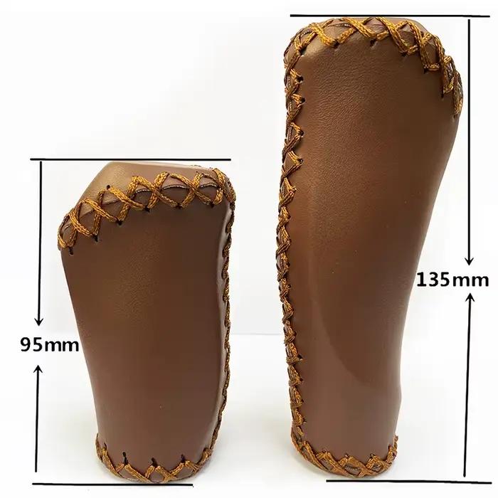 Guidon de vélo pliant calibre 22.2mm housse de guidon en cuir cousu couverture de poignée de vélo po