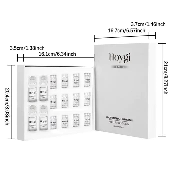 Kit Sérum Raffermissant Visage avec Rouleau Microneedle Anti-Âge, Essence Hydratante et Lissante pou