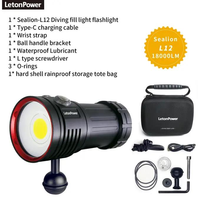 Lampe de poche de plongée 22800Lumens rechargeable éclairage sous-marin 100m torche étanche pour la photograp