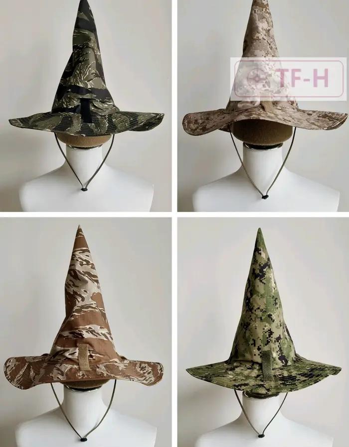 Chapeau magicien tactique camouflage cosplay - Accessoire chasse Halloween décoration festival