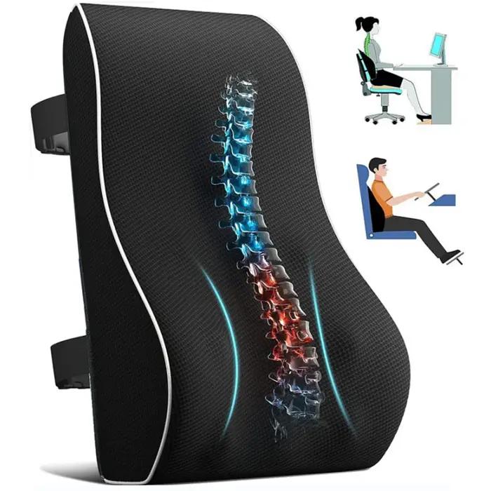Coussin de siège de voiture / Support lombaire pour chaise de bureau, coussin de dossier en mousse à