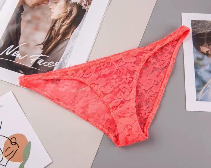 Sous-vêtements sexy en dentelle pour femmes, culotte transparente, slip confortable, taille basse, caleçon sans couture, lingerie féminine