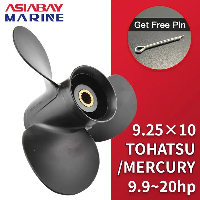 Hélice hors-bord pour Tohatsu Mercury 9.9hp 15hp 20hp 9.25x10, vis en alliage d'aluminium pour batea