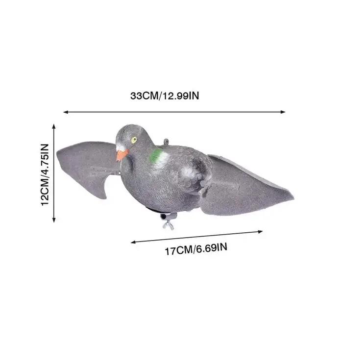 Leurre de pigeon tournoyant avec ailes volantes pour attirer les oiseaux dans le jardin, deco extérieure réactive au vent, ideal pour les chasseurs et amoureux de la nature