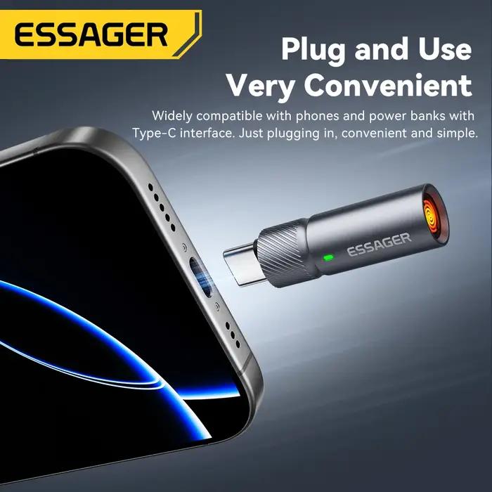 Essager TypeC Mini allume-cigare fil de tungstène soufflant sécurité et économie d'énergie sans charge peut être porté sur l'avion