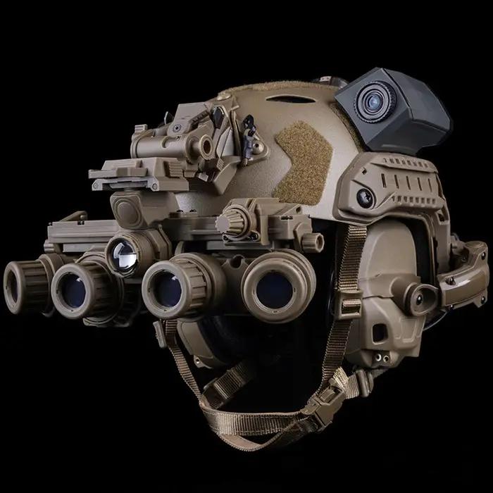 Casque tactique avec jumelles vision nocturne GPNVG 18 factice - Accessoire décoration airsoft et chasse