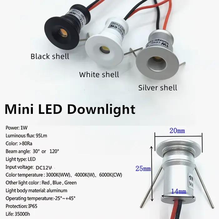 IP65 Mini projecteur Dimmable intérieur Spot Led 12V armoires de cuisine Downlight bricolage escalie