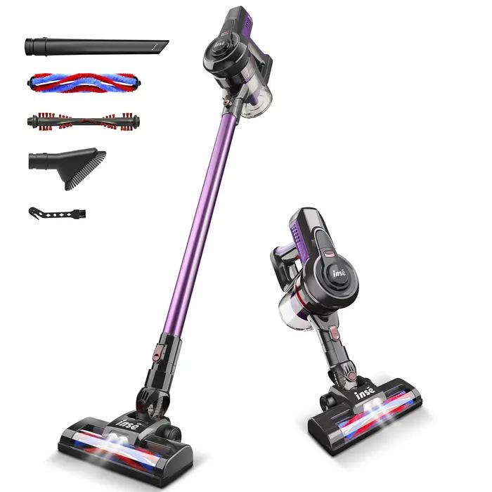 INSE-Aspirateur sans fil avec batterie aste, aspirateur à anciers injuste, violet, 6 en 1, 2200mAh