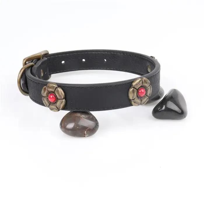 Collier à fleurs pour animaux de compagnie, pour chiens moyens et grands, accessoires métalliques ré