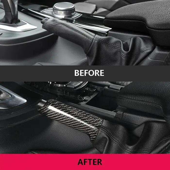 Poignées de frein à main universelles en fibre de carbone véritable pour BMW E46, E90, E92, E60, E39