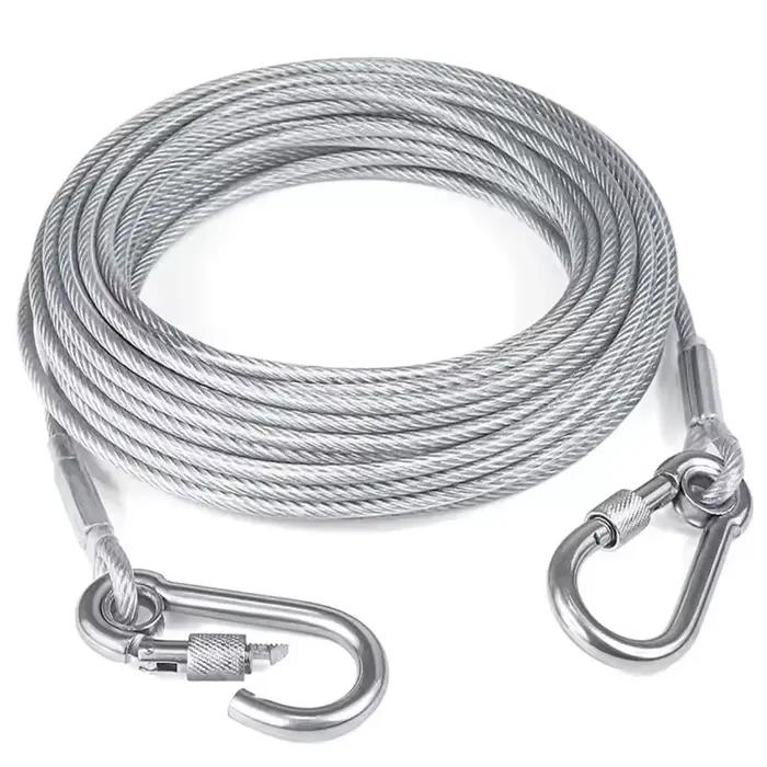 Laisse de câble d'arrimage pour chien à Double tête