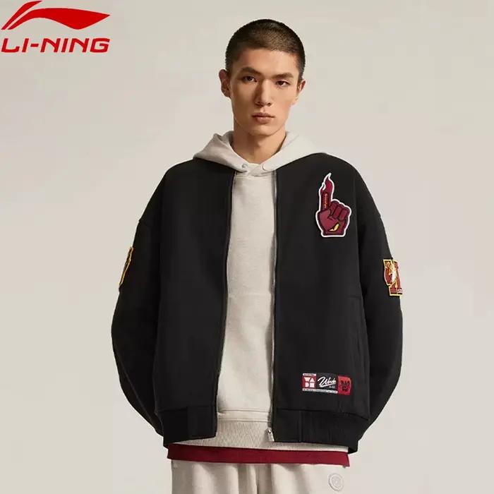Li-ning hommes Wade rembourré vestes coupe ample Polyester chaud doublure confortable élégant mantea