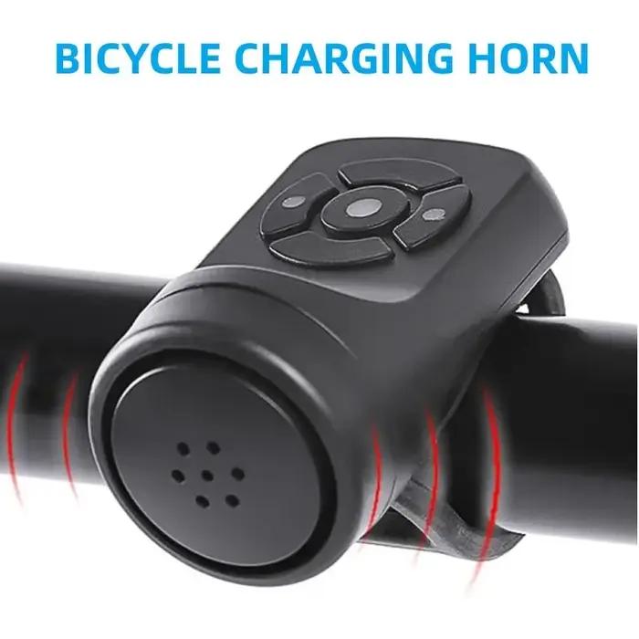Sonnette électrique de vélo, klaxon de chargement USB, anneau de sécurité d'avertissement pour vtt,