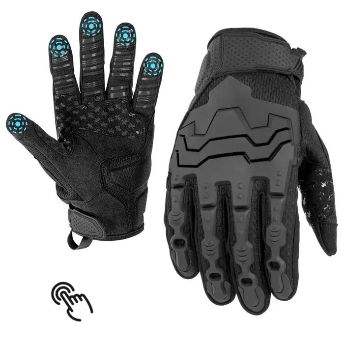 Gants tactiques cinq doigts fonction tactile - Protection extérieure anti-dérapage cyclisme résistance aux chocs