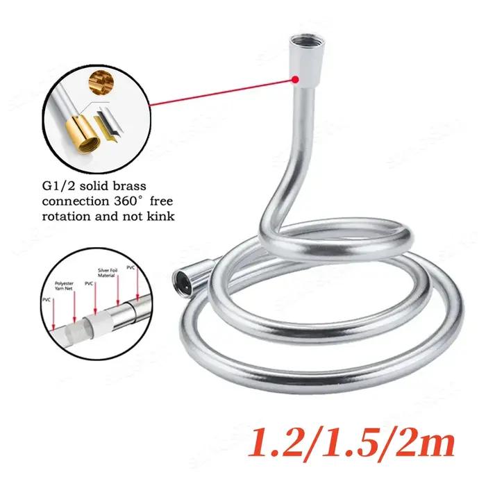 Flexible de douche anti-enroulement haute pression 1.2/1.5/2m interface universelle GI/2 pour pommeau