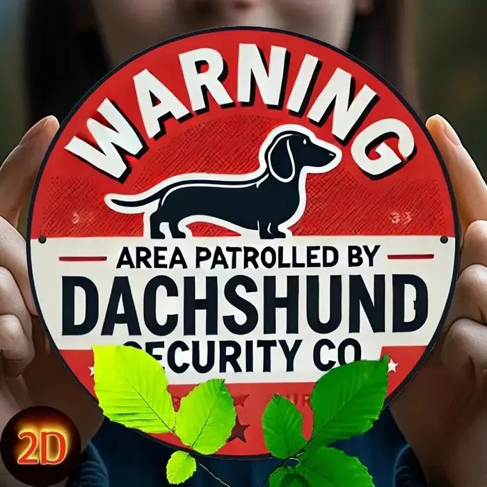 Panneau d'avertissement imprimé Beware of Dachshund-1