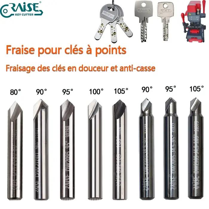 Coupe-levier 90 ° 95 ° 100 ° Fraise pour Machine à découper les clés verticales pour dupliquer les outils de serru