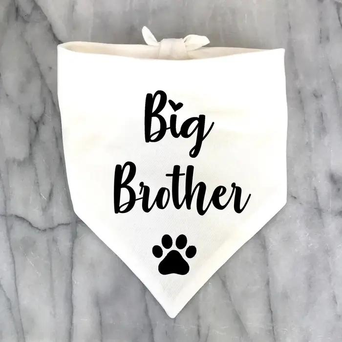 Bandana pour chien Big Brother, pour photos d'annonce de grossesse, jour de l'adoption d'un nouveau