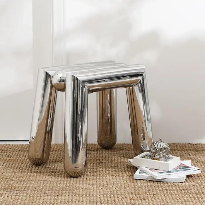 Tabourets en acier inoxydable, tabouret de changement de chaussures, chaises de salon, repose-pieds,