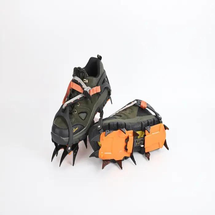 Crampons de neige glacée à 12 dents, antidérapants, couvre-chaussures, Crampons à pointes, en acier