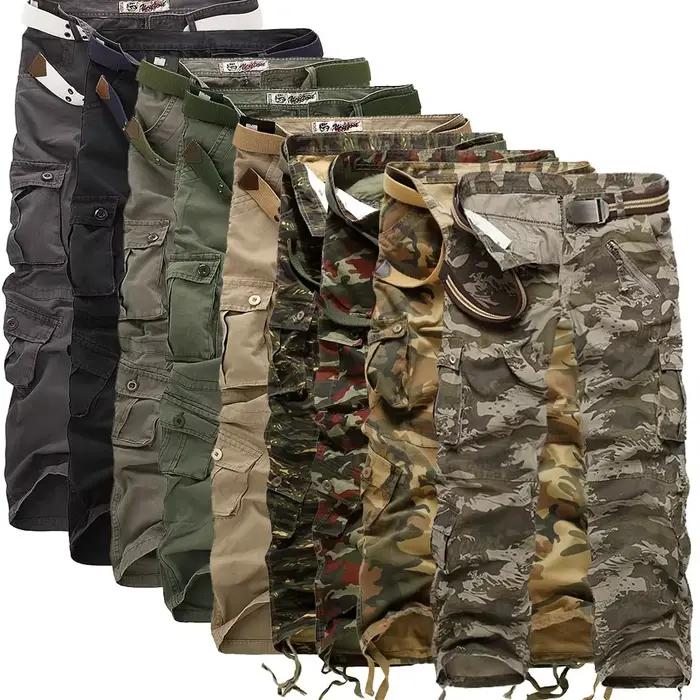 Pantalon camouflage lavé grande taille homme multi-poches confortable travail extérieur chasse