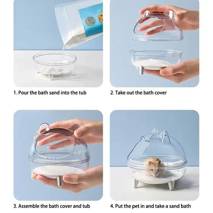 Accessoires de bain anti-éclaboussures, cage de bain transparente pour hamsters, grande salle de douche de grande capacité