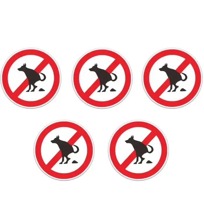 Autocollants de voiture amusants en PVC d'échantillons ized, imperméables, signe d'iode, pas de péter, chien pipi est interdit, 2 pièces