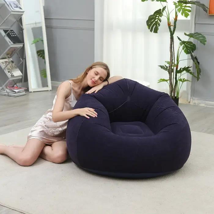 Canapé gonflable paresseux, Portable et pliable, flocage en Pvc, siège chaise longue pour une seule